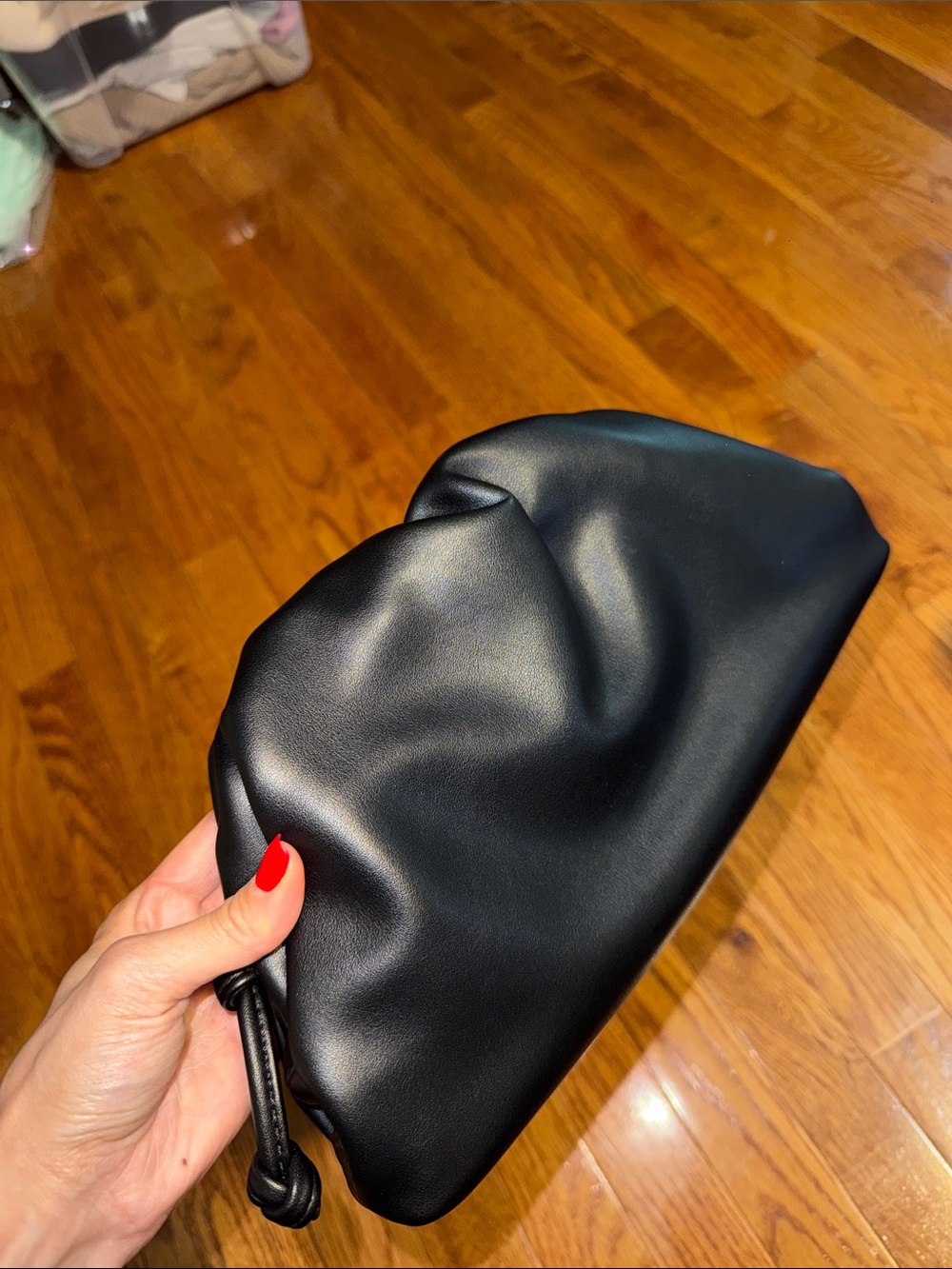 Black Soft Pouch Clutch or Strap Bag - Sleek Minimalist Women's Bag
